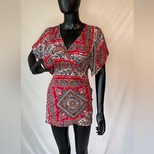 Skylar + Madison Red Paisley Mini Dress
